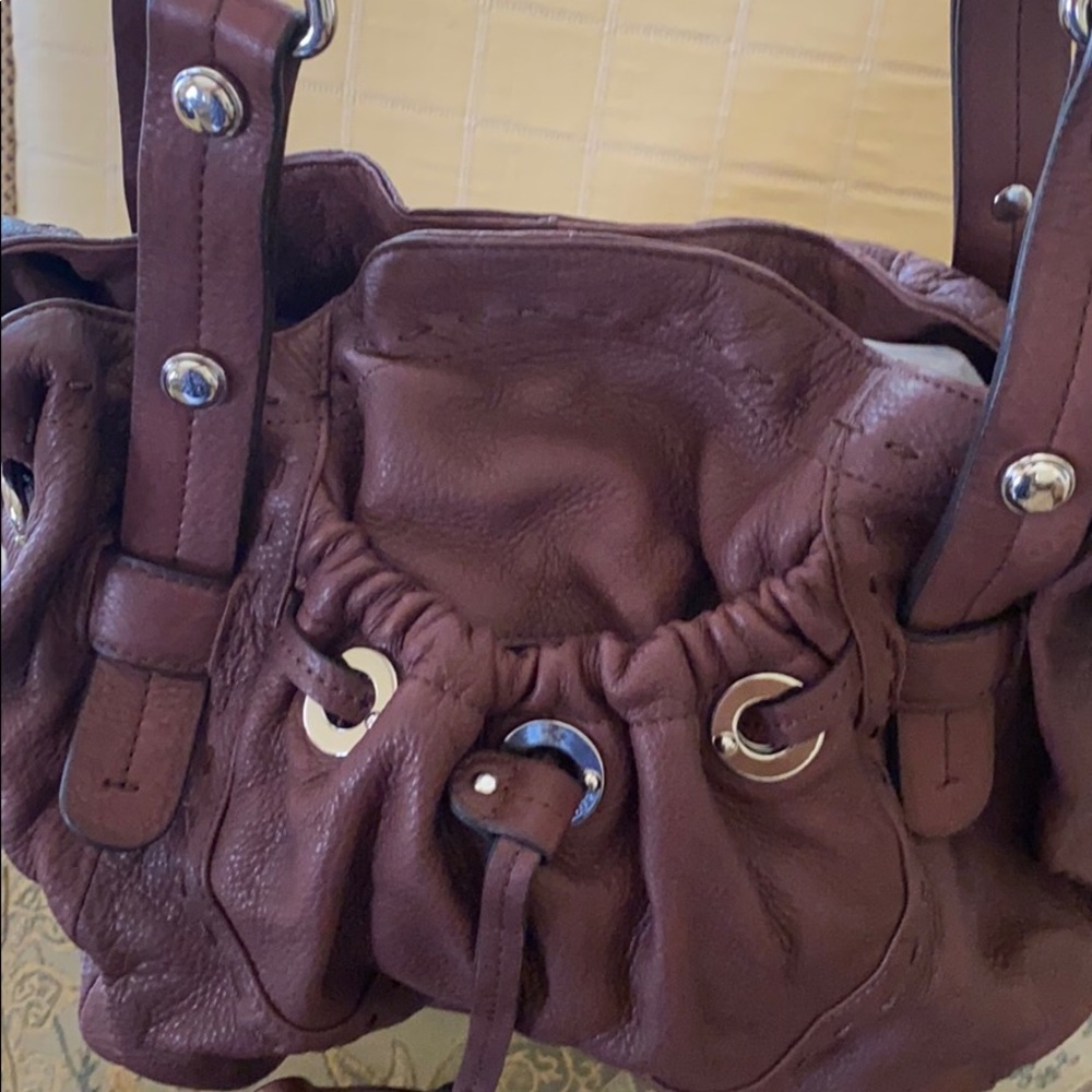 NWT B. Makowsky brown leather satchel
